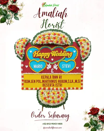 Karangan Papan Bunga Pernikahan di Baringin Jaya